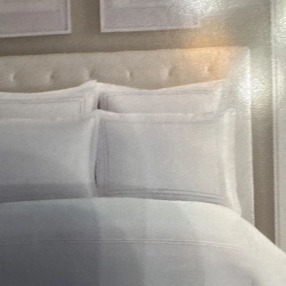 Wamsutta Euro Pillow Sham Hotel Baratta Stitch White Double Border Cotton New